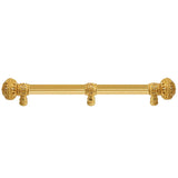 Carpe Diem Hardware - Juliane Grace 9'' O.C. (Approximately) With 5/8'' Reeded Center Long Pull and Center Brace Large Finial With Clear Swarovski Crystals In Gilded Mercury. - Gilded Mercury