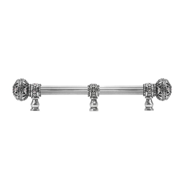 Carpe Diem Hardware - Juliane Grace 9'' O.C. (Approx) With 5/8'' Reeded Center Long Pull Large Finial W/ 65 Swarovski Clear and Aurore Boreale Crystals With Center Brace - Chalice