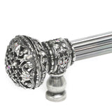 Juliane Grace 9'' O.C. (Approx) With 5/8'' Reeded Center Long Pull Large Finial W/ 65 Swarovski Clear and Aurore Boreale Crystals With Center Brace