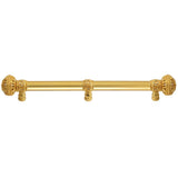 Carpe Diem Hardware - Juliane Grace 12'' O.C. (Approximately) With 5/8'' Smooth Center Long Pull and Center Brace Large Finial With Clear Swarovski Crystals In Gilded Mercury. - Gilded Mercury
