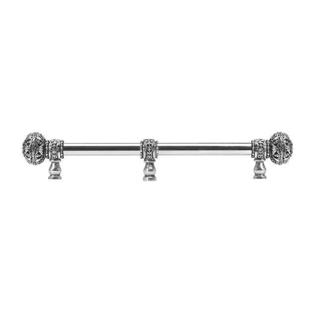 Carpe Diem Hardware - Juliane Grace 12'' O.C.(Approx) With 5/8'' Smooth Center Long Pull Large Finial W/ 65 Swarovski Clear and Aurore Boreale Crystals With Center Brace - Chalice