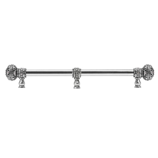 Carpe Diem Hardware - Juliane Grace 18'' O.C. (Approx) With 5/8'' Smooth Center Long Pull Large Finial W/ 65 Swarovski Clear and Aurore Boreale Crystals With Center Brace - Chalice