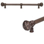 Carpe Diem Hardware - Juliane Grace 18'' O.C. Approx w/ 5/8'' Reeded Center Long Pull Large Finial w/ 65 Swarovski Crystals w/ Center Brace - Antique Brass
