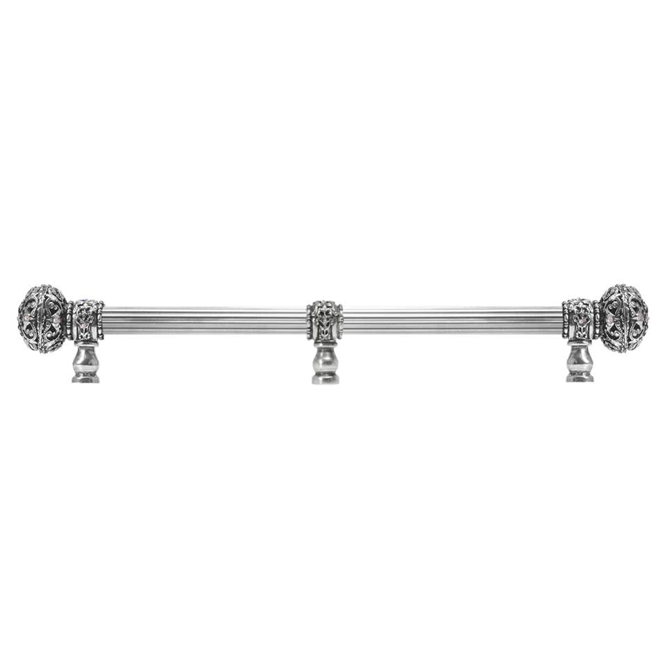 Carpe Diem Hardware - Juliane Grace 18'' O.C. Approx w/ 5/8'' Reeded Center Long Pull Large Finial w/ 65 Swarovski Crystals w/ Center Brace - Chalice