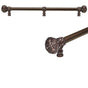 Carpe Diem Hardware - Juliane Grace 22'' O.C. Approx w/ 5/8'' Smooth Center Long Pull Large Finial w/ 65 Swarovski Crystals w/ Center Brace - Antique Brass