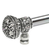 Juliane Grace 22'' O.C. (Approx) With 5/8'' Smooth Center Long Pull Large Finial W/ 65 Swarovski Clear and Aurore Boreale Crystals With Center Brace