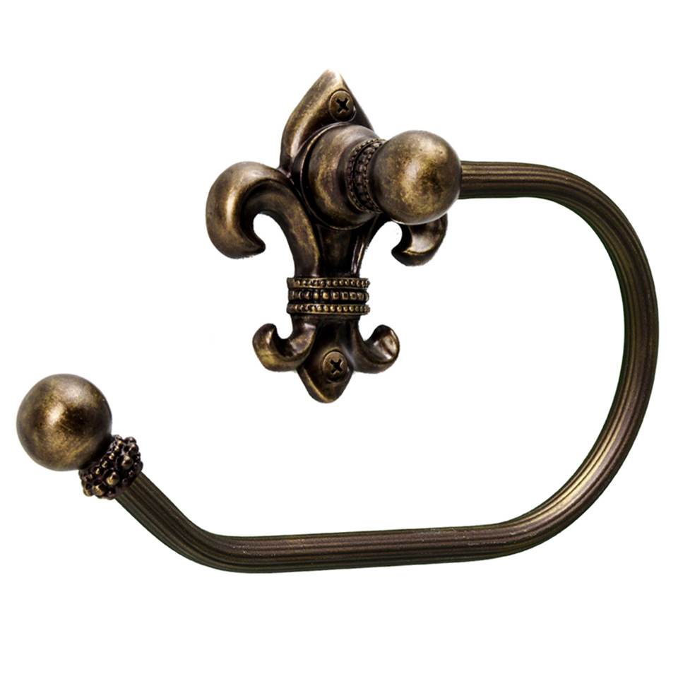 Carpe Diem Hardware - Charlemagne Swing Tissue Reeded Ring Left - Antique Brass