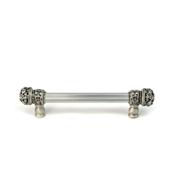 Carpe Diem Hardware - Juliane Grace 6'' O.C. Approx w/ 5/8'' Smooth Center Long Pull Small Finial w/ 52 Swarovski Crystals - Soft Gold