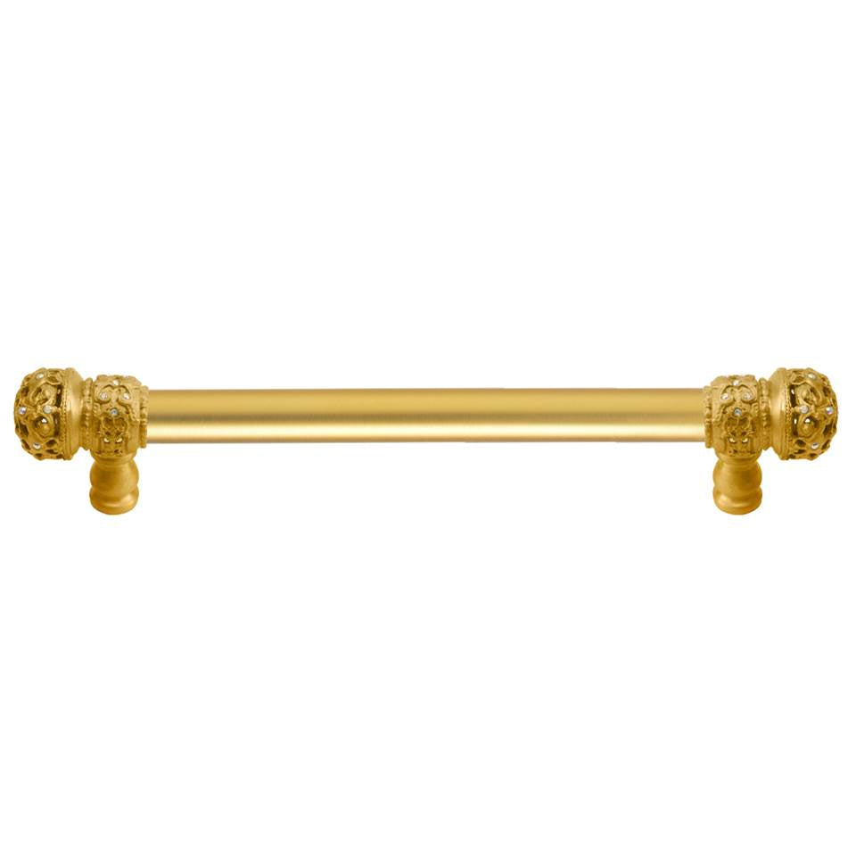 Carpe Diem Hardware - Juliane Grace 6'' O.C. Approx w/ 5/8'' Smooth Center Long Pull Small Finial w/ 52 Swarovski Crystals - Gilded Mercury