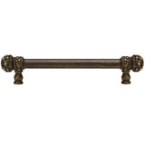 Carpe Diem Hardware - Juliane Grace 9'' O.C. (Approximately) With 5/8'' Smooth Center Long Pull Small Finial With Clear Swarovski Crystals In Antique Brass. - Antique Brass
