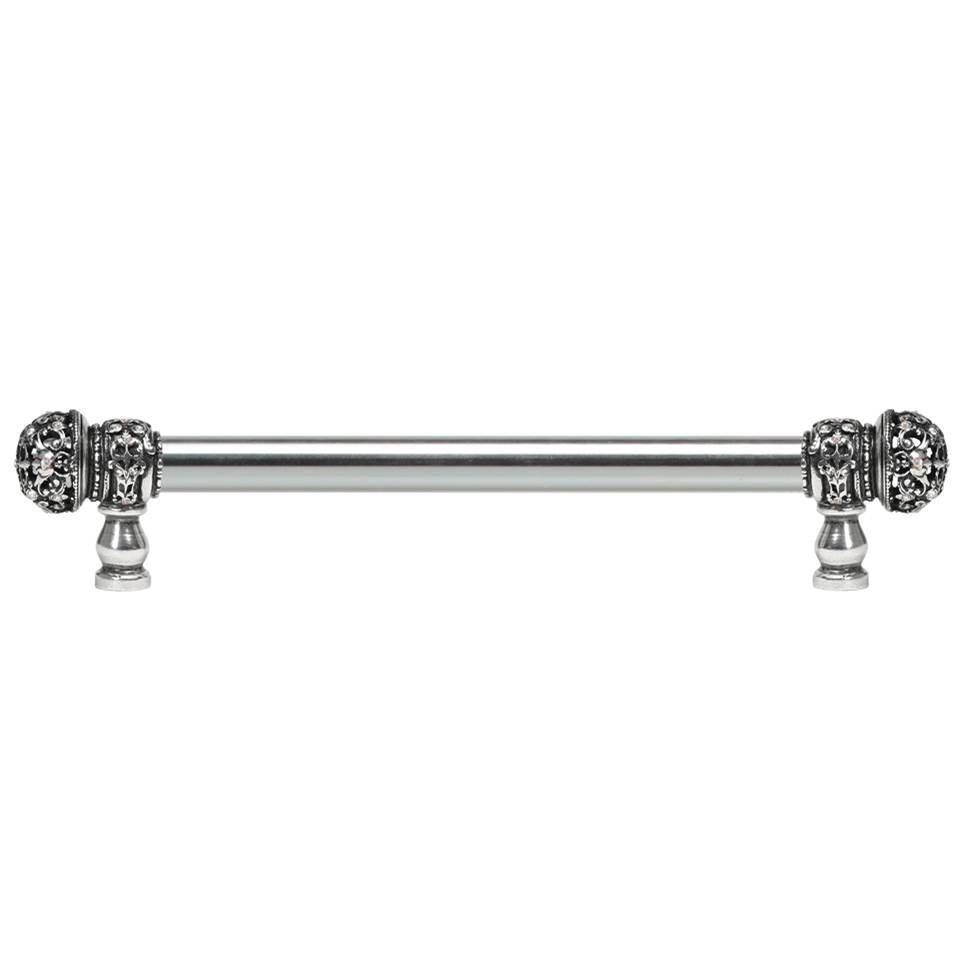 Carpe Diem Hardware - Juliane Grace 9'' O.C. (Approx) With 5/8'' Smooth Center Long Pull Small Finial W/ 52 Swarovski Clear and Aurore Boreale Crystals - Chalice