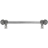 Carpe Diem Hardware - Juliane Grace 9'' O.C. (Approx) With 5/8'' Reeded Center Long Pull Small Finial W/ 52 Swarovski Clear and Aurore Boreale Crystals - Chalice