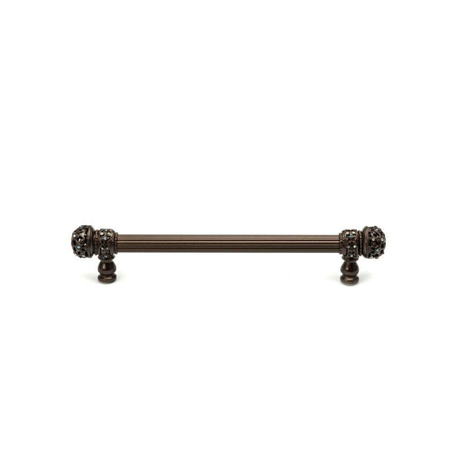 Carpe Diem Hardware - Juliane Grace 12'' O.C. Approx w/ 5/8'' Smooth Center Long Pull Small Finial w/ 52 Swarovski Crystals - Soft Gold