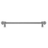 Carpe Diem Hardware - Juliane Grace 12'' O.C. (Approx) With 5/8'' Reeded Center Long Pull Small Finial W/ 52 Swarovski Clear and Aurore Boreale Crystals - Platinum