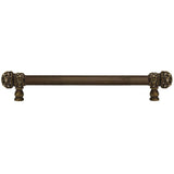 Carpe Diem Hardware - Juliane Grace 12'' O.C. Approx w/ 5/8'' Reeded Center Long Pull Small Finial w/ 52 Swarovski Crystals - Antique Brass