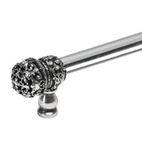 Juliane Grace 18'' O.C (Approx) With 5/8'' Smooth Center Long Pull Small Finial W/ 52 Swarovski Clear and Aurore Boreale Crystals