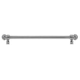 Carpe Diem Hardware - Juliane Grace 18'' O.C (Approx) With 5/8'' Reeded Center Long Pull Small Finial W/ 52 Swarovski Clear and Aurore Boreale Crystals - Platinum