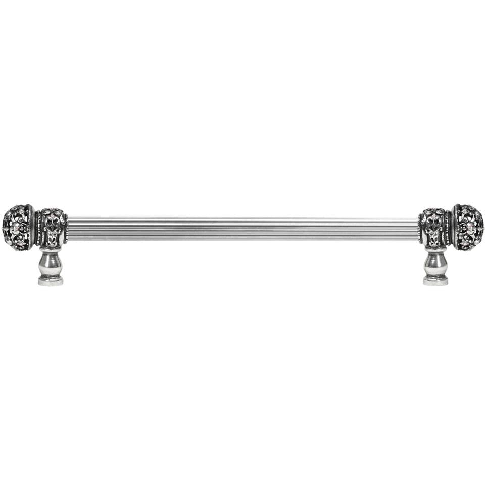 Carpe Diem Hardware - Juliane Grace 18'' O.C (Approx) With 5/8'' Reeded Center Long Pull Small Finial W/ 52 Swarovski Clear and Aurore Boreale Crystals - Chalice
