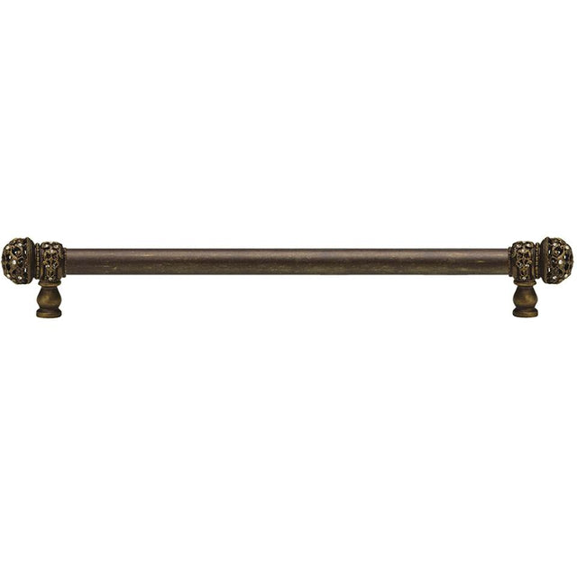Carpe Diem Hardware - Juliane Grace 22'' O.C. (Approximately) With 5/8'' Smooth Center Long Pull Small Finial With Clear Swarovski Crystals In Antique Brass. - Antique Brass