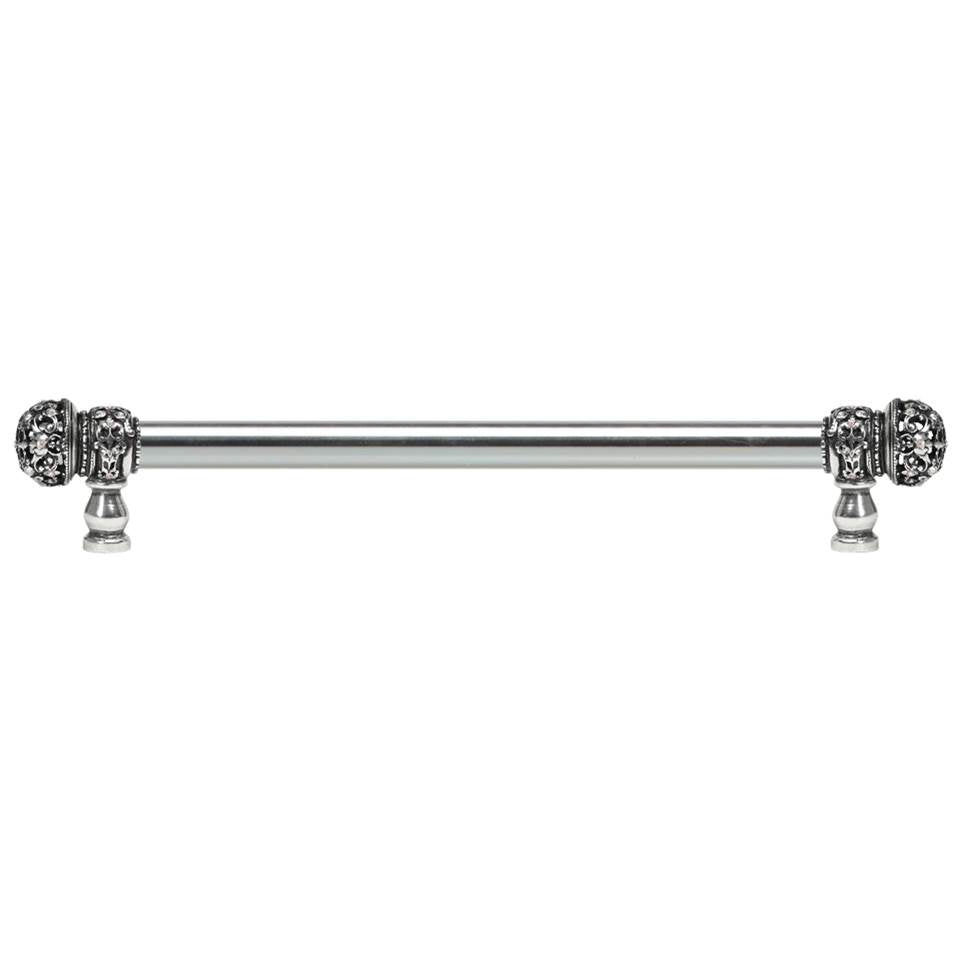Carpe Diem Hardware - Juliane Grace 22'' O.C. (Approx) With 5/8'' Smooth Center Long Pull Small Finial W/ 52 Swarovski Clear and Aurore Boreale Crystals - Chalice