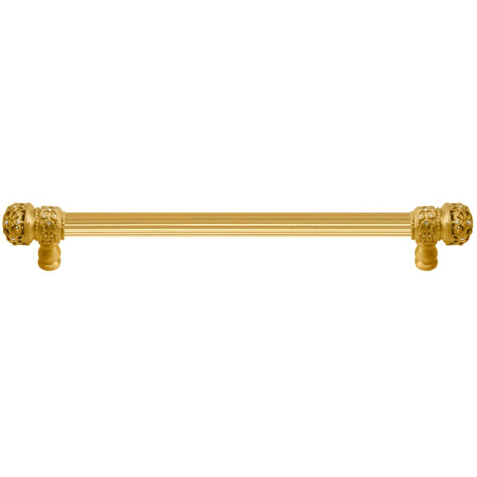 Carpe Diem Hardware - Juliane Grace 22'' O.C. Approx w/ 5/8'' Reeded Center Long Pull Small Finial w/ 52 Swarovski Crystals - Gilded Mercury