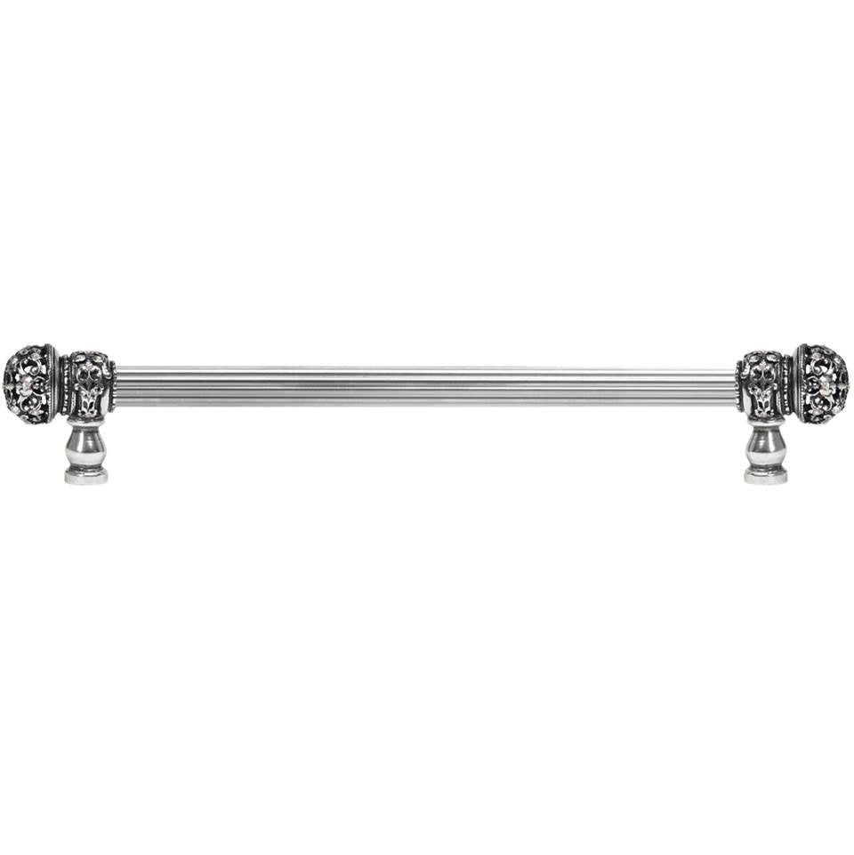 Carpe Diem Hardware - Juliane Grace 22'' O.C. (Approx) With 5/8'' Reeded Center Long Pull Small Finial W/ 52 Swarovski Clear and Aurore Boreale Crystals - Chalice