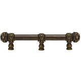 Carpe Diem Hardware - Juliane Grace 6'' O.C. (Approximately) With 5/8'' Smooth Center Long Pull and Center Brace Small Finial With Clear Swarovski Crystals In Antique Brass. - Antique Brass