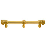 Carpe Diem Hardware - Juliane Grace 6'' O.C. (Approx) With 5/8'' Smooth Center Long Pull Small Finial W/ 61 Swarovski Clear and Aurore Boreale Crystals With Center Brace - Gilded Mercury