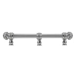 Carpe Diem Hardware - Juliane Grace 6'' O.C. (Approx) With 5/8'' Reeded Center Long Pull Small Finial W/ 61 Swarovski Clear and Aurore Boreale Crystals With Center Brace - Platinum