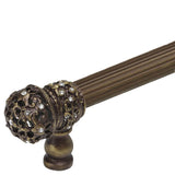 Juliane Grace 6'' O.C. (Approx) With 5/8'' Reeded Center Long Pull Small Finial W/ 61 Swarovski Clear Crystals With Center Brace