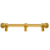 Carpe Diem Hardware - Juliane Grace 6'' O.C. (Approx) With 5/8'' Reeded Center Long Pull Small Finial W/ 61 Swarovski Clear and Aurore Boreale Crystals With Center Brace - Gilded Mercury