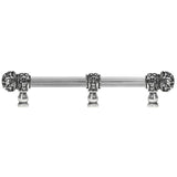 Carpe Diem Hardware - Juliane Grace 6'' O.C. (Approximately) With 5/8'' Reeded Center Long Pull and Center Brace Small Finial With Clear Swarovski Crystals In Chalice. - Chalice