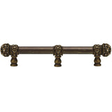 Carpe Diem Hardware - Juliane Grace 9'' O.C. (Approximately) With 5/8'' Smooth Center Long Pull and Center Brace Small Finial With Clear Swarovski Crystals In Antique Brass. - Antique Brass