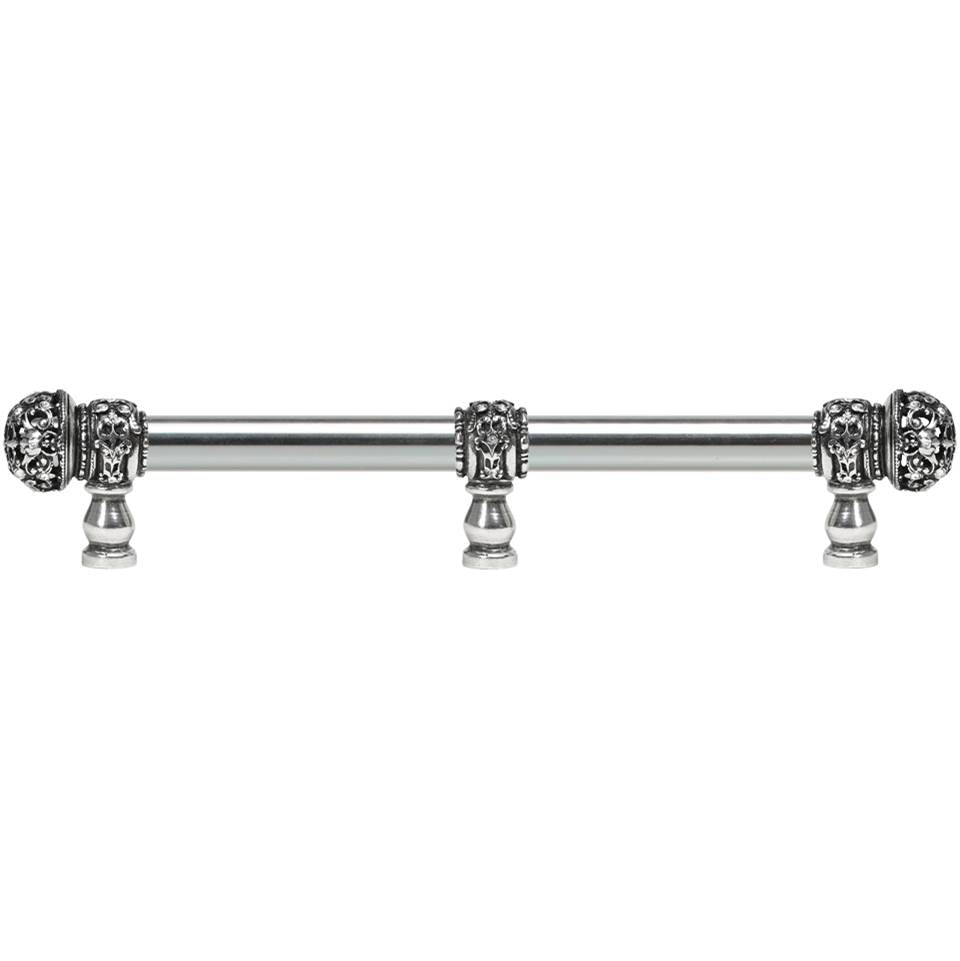 Carpe Diem Hardware - Juliane Grace 9'' O.C. (Approximately) With 5/8'' Smooth Center Long Pull and Center Brace Small Finial With Clear Swarovski Crystals In Chalice. - Chalice