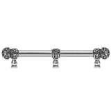 Carpe Diem Hardware - Juliane Grace 9'' O.C. (Approx) With 5/8'' Smooth Center Long Pull Small Finial W/ 61 Swarovski Clear and Aurore Boreale Crystals With Center Brace - Chalice