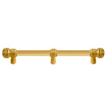 Carpe Diem Hardware - Juliane Grace 9'' O.C. (Approx) With 5/8'' Reeded Center Long Pull Small Finial W/ 61 Swarovski Clear and Aurore Boreale Crystals With Center Brace - Gilded Mercury