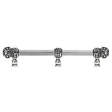 Carpe Diem Hardware - Juliane Grace 9'' O.C. (Approximately) With 5/8'' Reeded Center Long Pull and Center Brace Small Finial With Clear Swarovski Crystals In Chalice. - Chalice