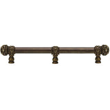 Carpe Diem Hardware - Juliane Grace 12'' O.C. (Approximately) With 5/8'' Smooth Center Long Pull and Center Brace Small Finial With Clear Swarovski Crystals In Antique Brass. - Antique Brass