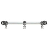 Carpe Diem Hardware - Juliane Grace 12'' O.C. (Approximately) With 5/8'' Smooth Center Long Pull and Center Brace Small Finial With Clear Swarovski Crystals In Chalice. - Chalice