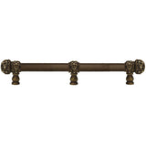 Carpe Diem Hardware - Juliane Grace 12'' O.C. Approx w/ 5/8'' Reeded Center Long Pull Small Finial w/ 61 Swarovski Crystals w/ Center Brace - Antique Brass