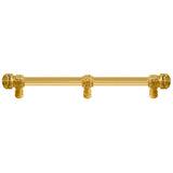 Carpe Diem Hardware - Juliane Grace 12'' O.C. (Approx) With 5/8'' Reeded Center Long Pull Small Finial W/ 61 Swarovski Clear and Aurore Boreale Crystals With Center Brace - Gilded Mercury