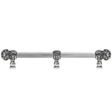 Carpe Diem Hardware - Juliane Grace 12'' O.C. (Approximately) With 5/8'' Reeded Center Long Pull and Center Brace Small Finial With Clear Swarovski Crystals In Chalice. - Chalice