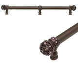 Carpe Diem Hardware - Juliane Grace 18'' O.C Approx w/ 5/8'' Smooth Center Long Pull Small Finial w/ 61 Swarovski Crystals w/ Center Brace - Soft Gold