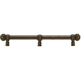 Carpe Diem Hardware - Juliane Grace 18'' O.C Approx w/ 5/8'' Smooth Center Long Pull Small Finial w/ 61 Swarovski Crystals w/ Center Brace - Antique Brass