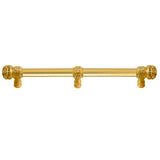 Carpe Diem Hardware - Juliane Grace 18'' O.C (Approx) With 5/8'' Smooth Center Long Pull Small Finial W/ 61 Swarovski Clear and Aurore Boreale Crystals With Center Brace - Gilded Mercury
