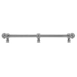Carpe Diem Hardware - Juliane Grace 18'' O.C Approx w/ 5/8'' Reeded Center Long Pull Small Finial w/ 61 Swarovski Crystals w/ Center Brace - Platinum