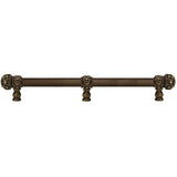 Carpe Diem Hardware - Juliane Grace 18'' O.C Approx w/ 5/8'' Reeded Center Long Pull Small Finial w/ 61 Swarovski Crystals w/ Center Brace - Antique Brass