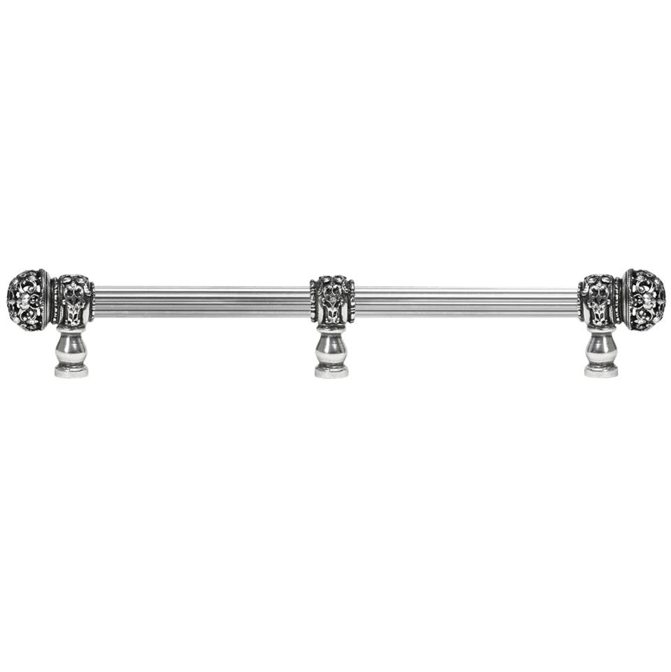 Carpe Diem Hardware - Juliane Grace 18'' O.C. (Approximately) With 5/8'' Reeded Center Long Pull and Center Brace Small Finial With Clear Swarovski Crystals In Chalice. - Chalice