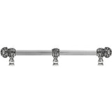 Carpe Diem Hardware - Juliane Grace 18'' O.C (Approx) With 5/8'' Reeded Center Long Pull Small Finial W/ 61 Swarovski Clear and Aurore Boreale Crystals With Center Brace - Chalice