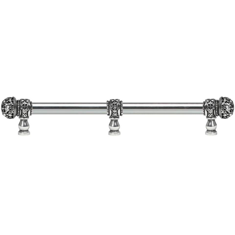 Carpe Diem Hardware - Juliane Grace 22'' O.C. (Approximately) With 5/8'' Smooth Center Long Pull and Center Brace Small Finial With Clear Swarovski Crystals In Chalice. - Chalice